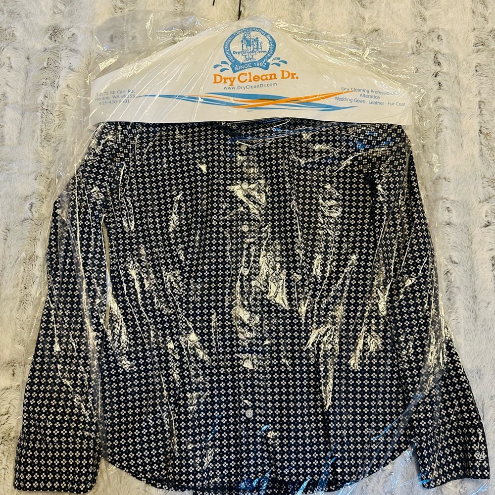 Marc O’Polo Lenzing Lyocell Blend Blouse Navy Print Button Down Sustainable Top